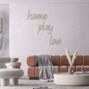 Home Play Love Wall Art - Slate & Rose