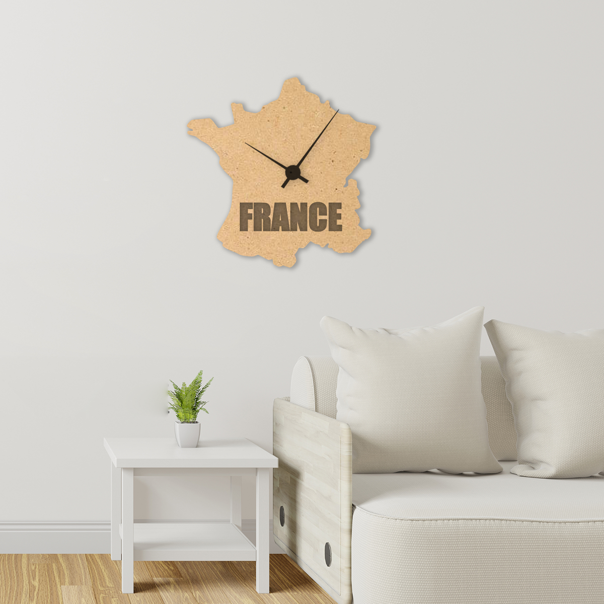 France Silhouette - Wall Clock - Slate & Rose