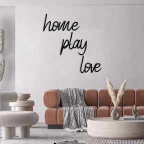 Home Play Love Wall Art - Slate & Rose