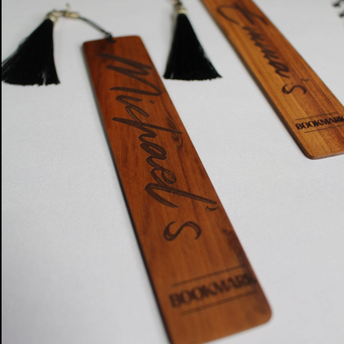 Personalised Engraved Bookmark Rose Wood - Slate & Rose