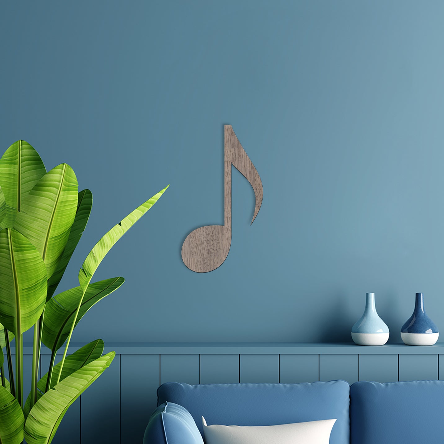 Music Note Wall Art - Eight Note - Slate & Rose