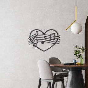 Music Note Heart Wall Art - Slate & Rose