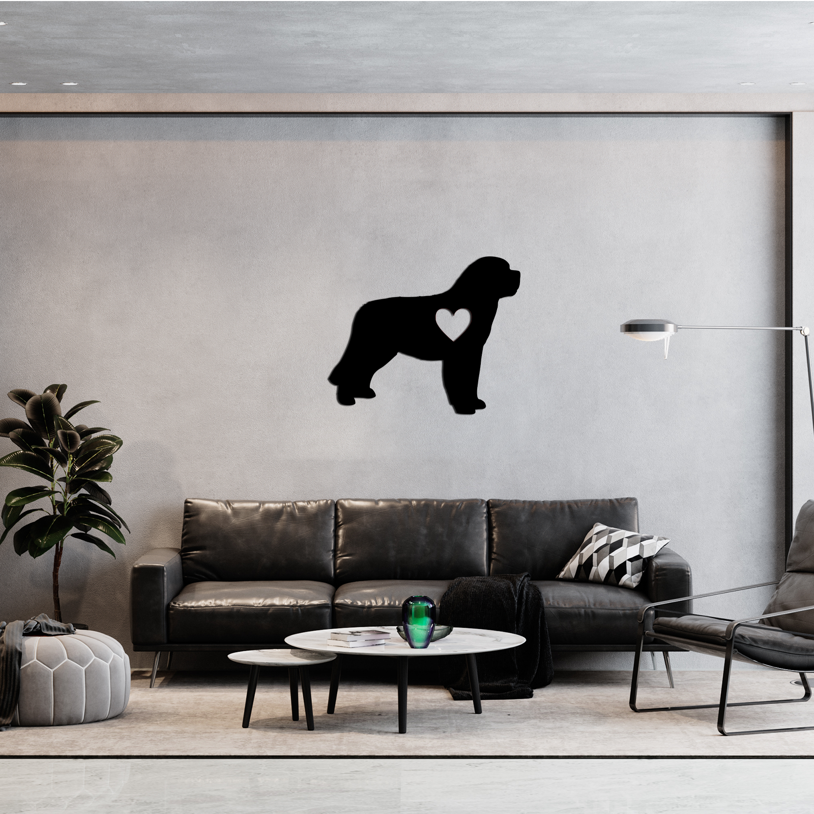 Dog Wall Art - Saint Bernard - Slate & Rose