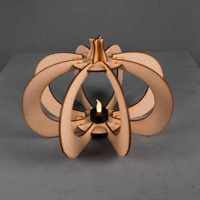 3D Halloween Pumpkin Wooden Electric Tealight Holder Kit - Set of 3 - Slate & Rose