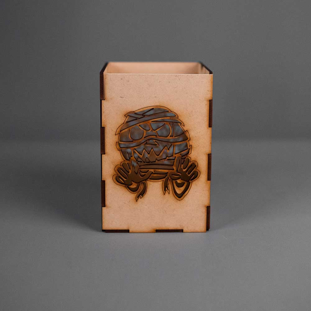 Halloween Wooden Mummy - Decorative Lantern Kit - Electric Tealight Holder - Standard - Slate & Rose