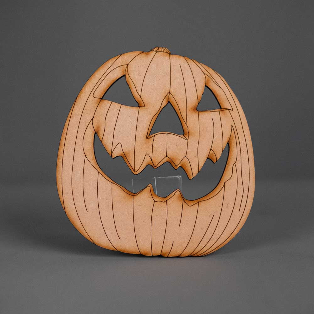 Hallowen Wooden Engraved Pumpkin Decorations Large - 6 Pack - Slate & Rose