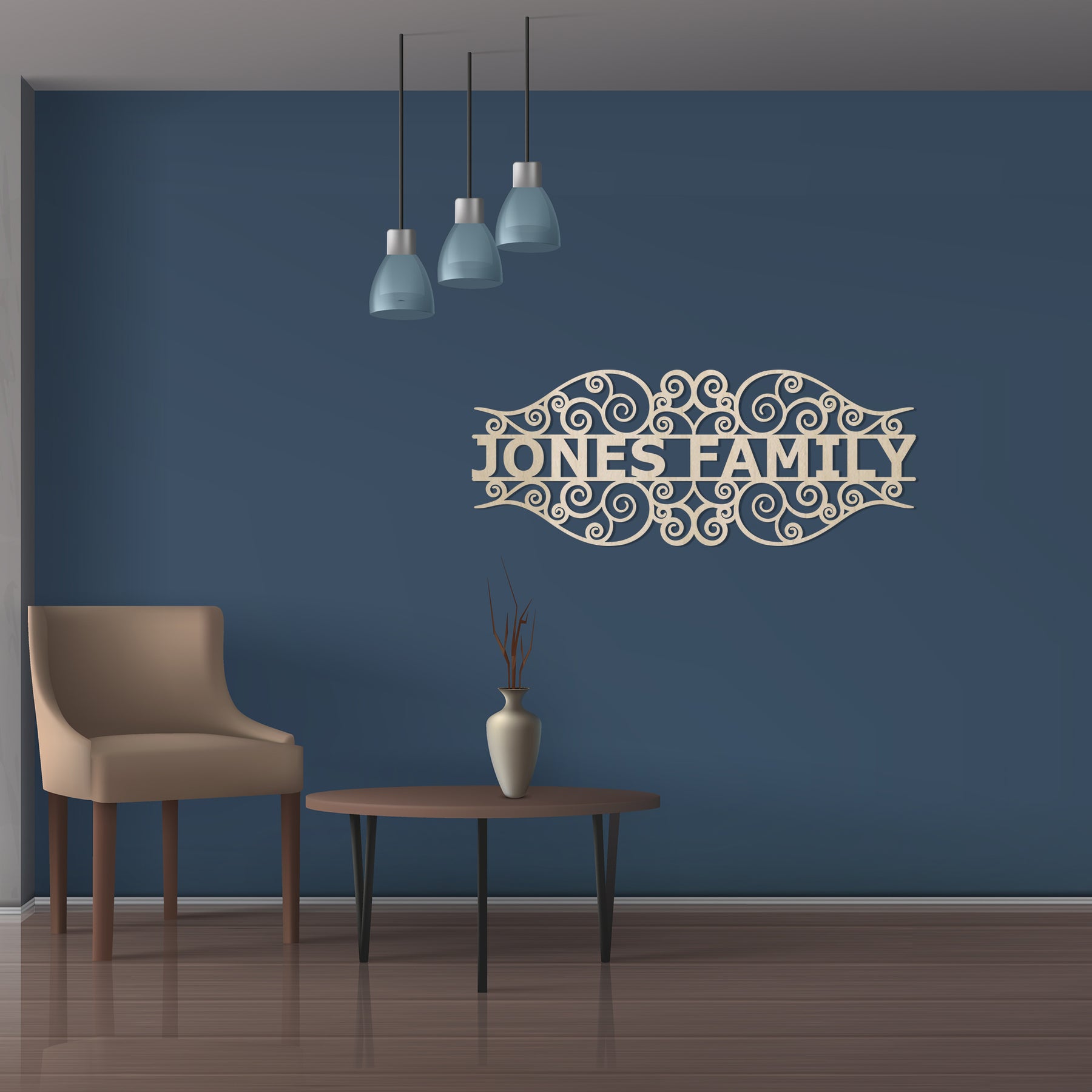 Personalised Family Wall Art - Slate & Rose