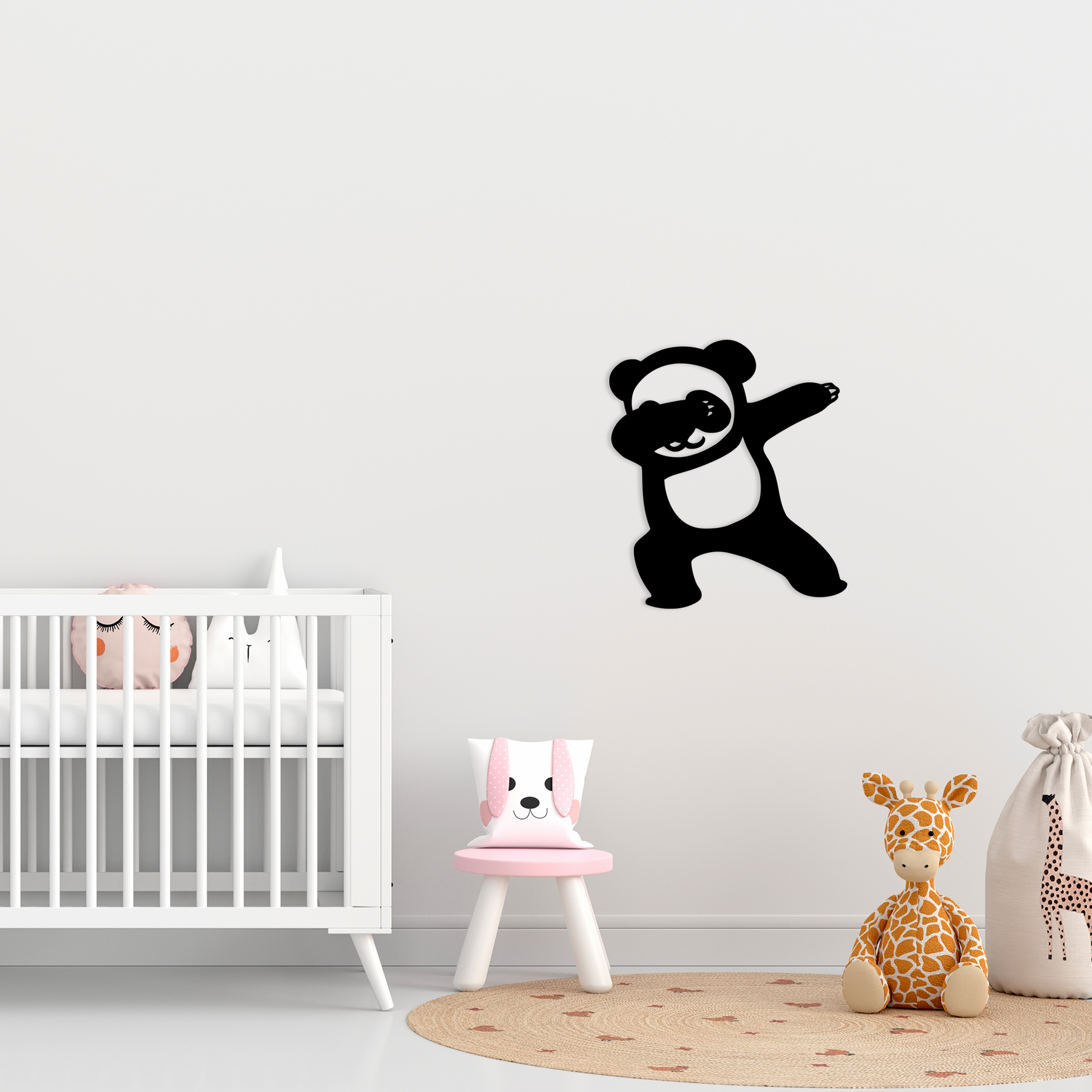 Panda Baby Wall Art - Slate & Rose