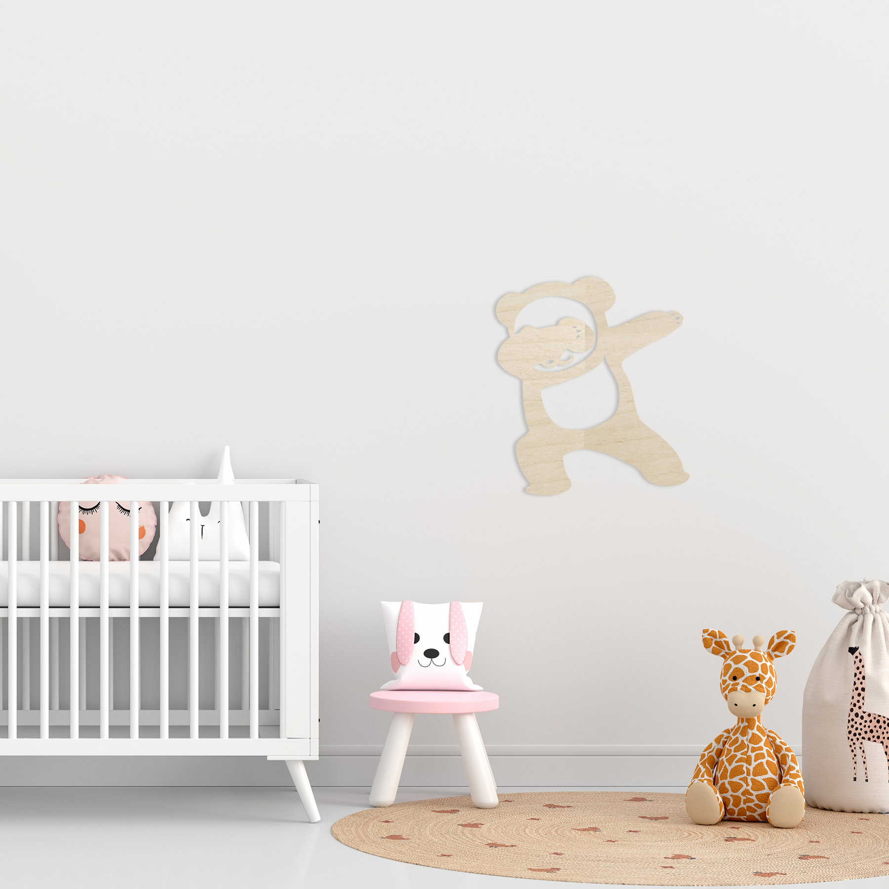 Panda Baby Wall Art - Slate & Rose