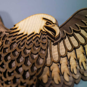 3D Wooden Eagle Wall Art - Slate & Rose