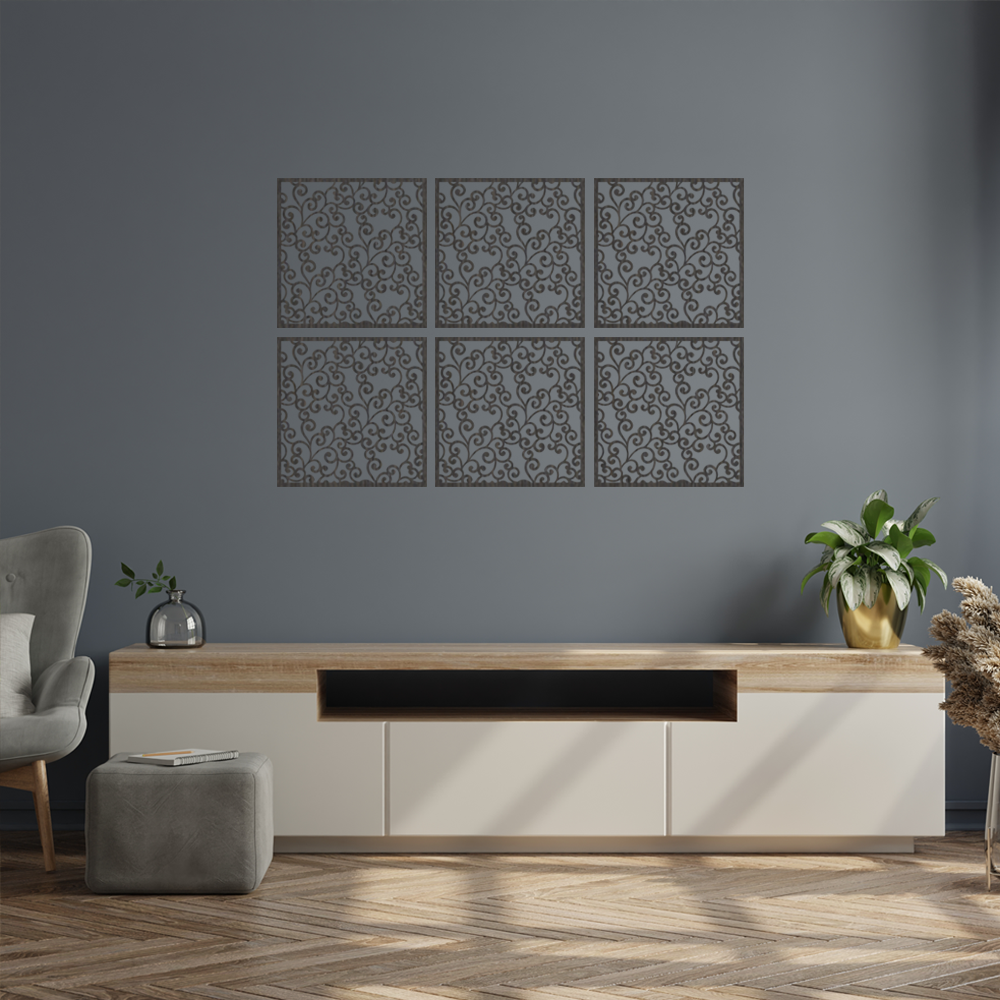 Decorative Wall Panels -Whirl - Slate & Rose