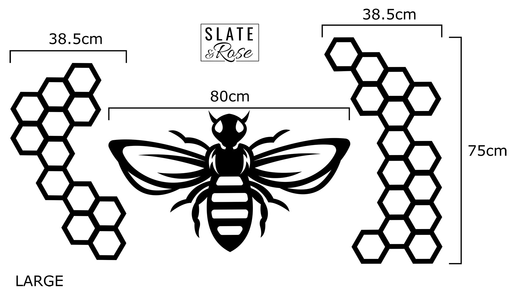 Bee & Honeycomb Wall Art - Slate & Rose