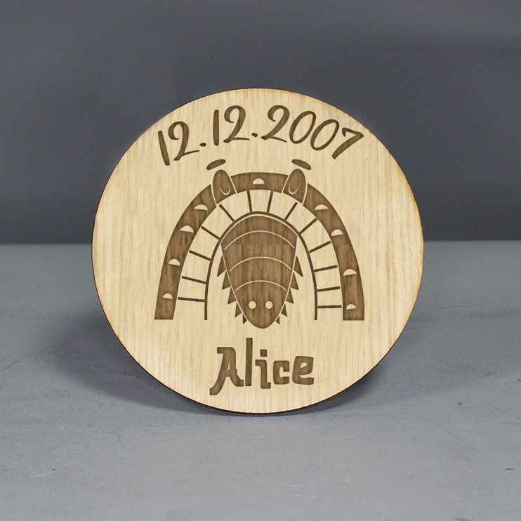 Personalised Crocodile Plaque - Date Of Birth & Name - Slate & Rose