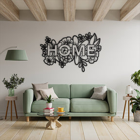 Home Flower Wall Art - Slate & Rose