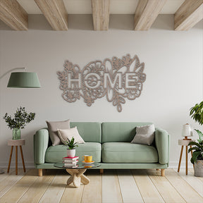 Home Flower Wall Art - Slate & Rose