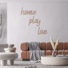 Home Play Love Wall Art - Slate & Rose