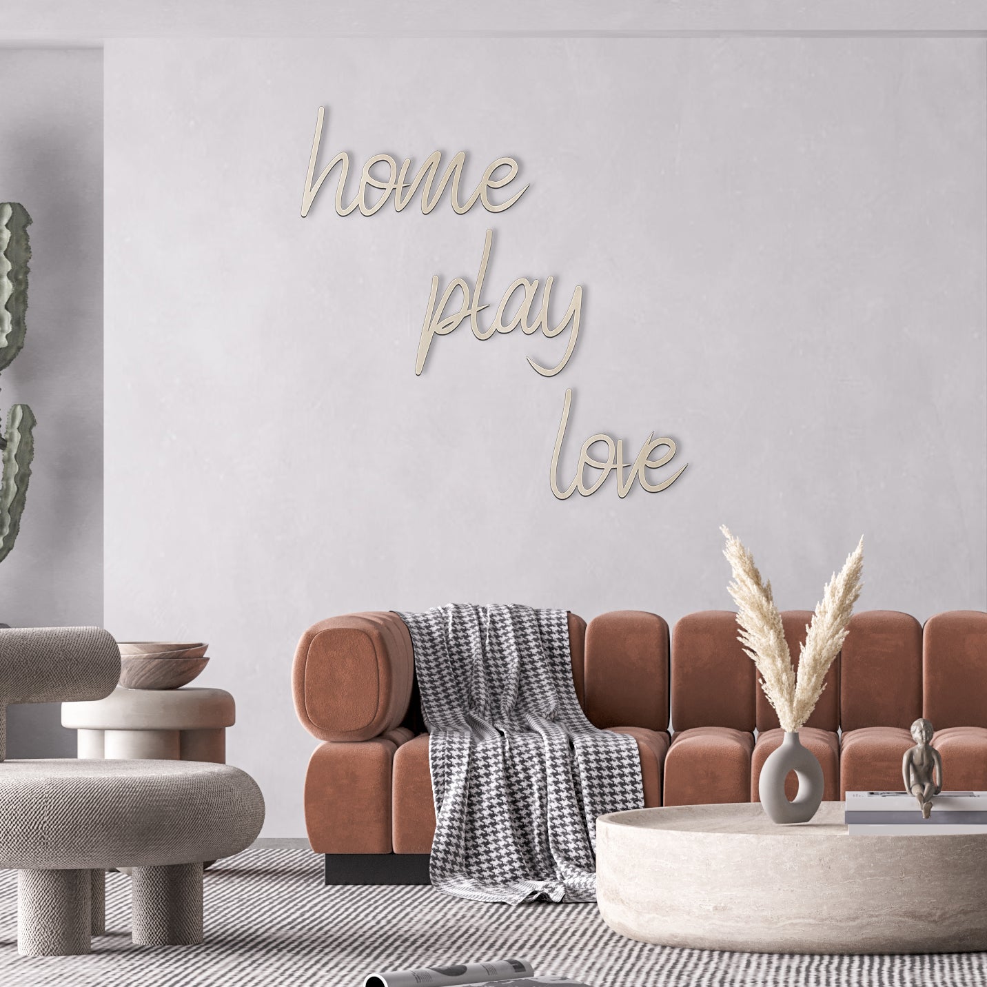 Home Play Love Wall Art - Slate & Rose