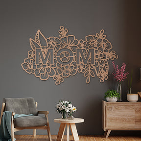 Mom Flower Wall Art - Slate & Rose