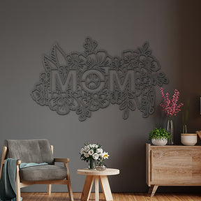 Mom Flower Wall Art - Slate & Rose