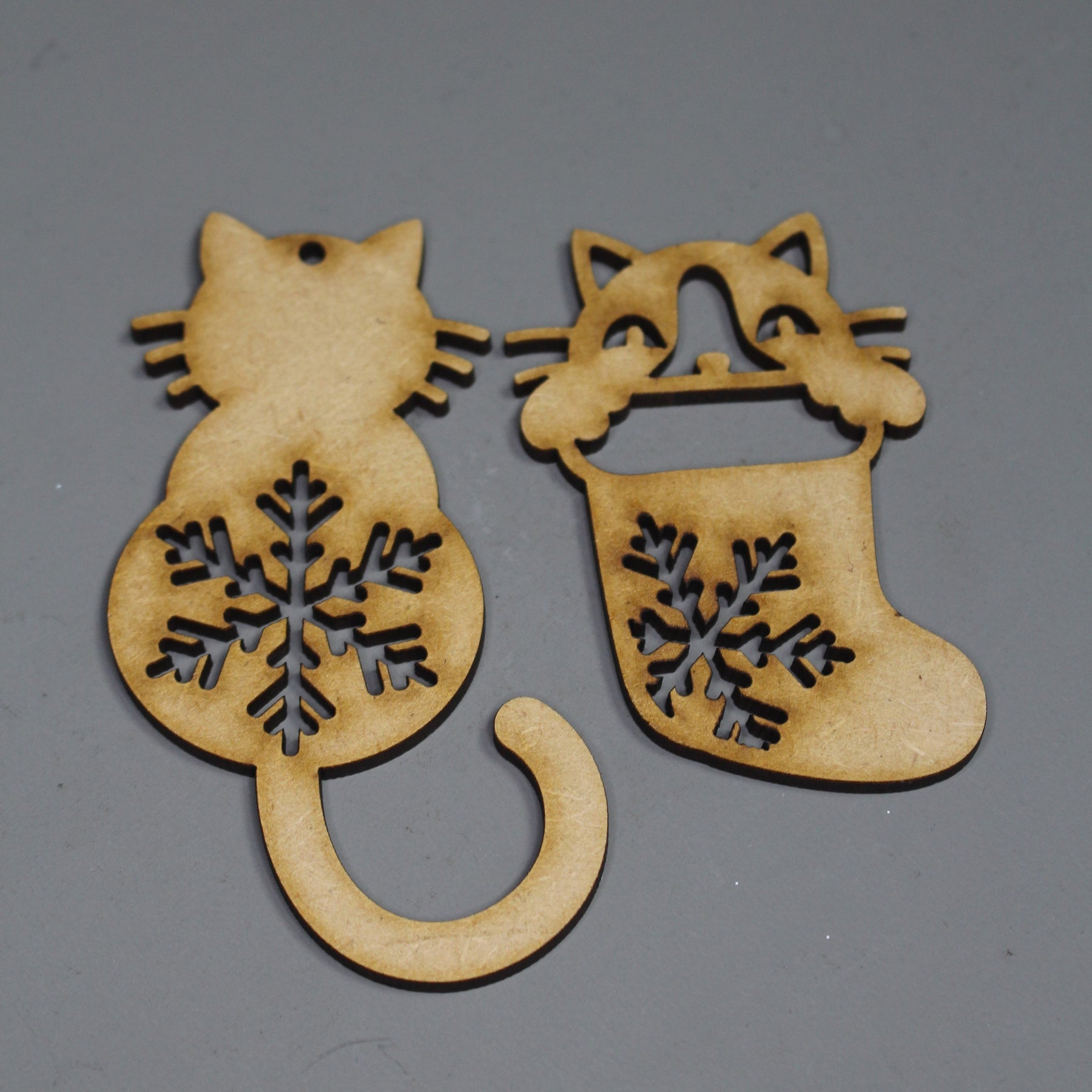 Cat Ornament 2 Pack - Slate & Rose