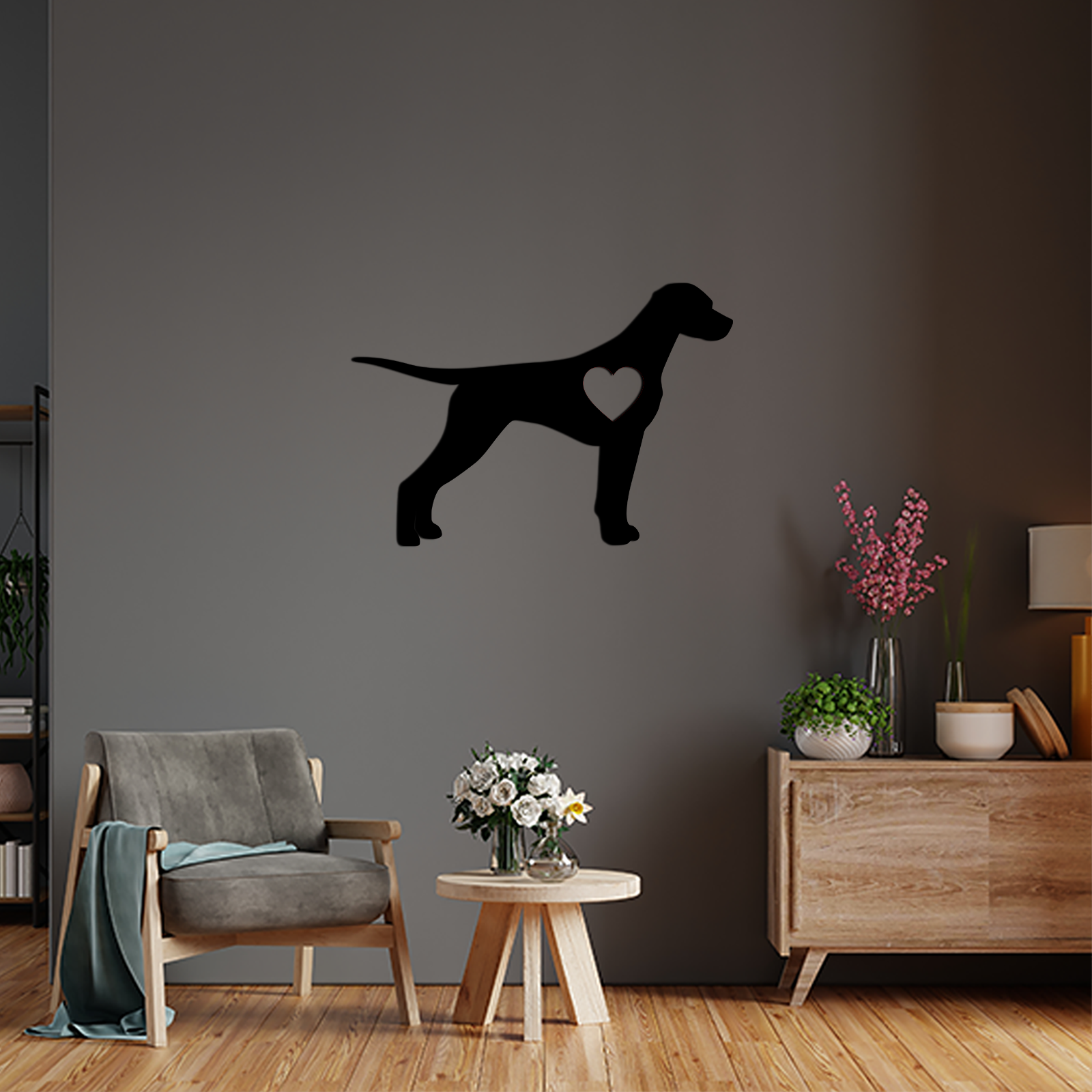 Dog Wall Art - Dalmatian - Slate & Rose