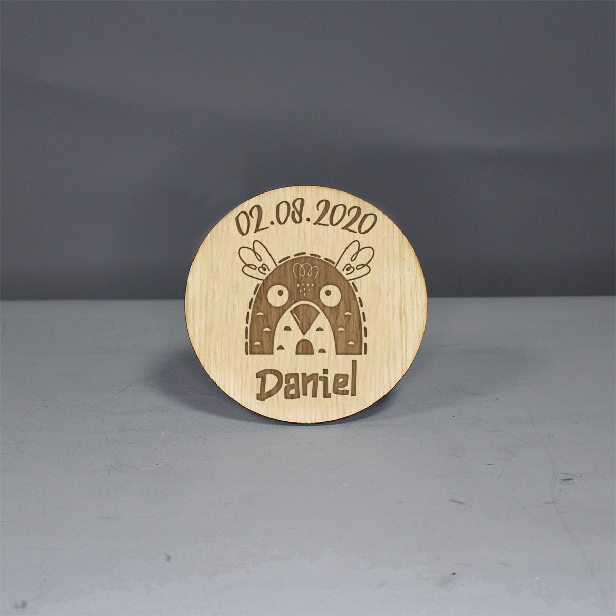 Personalised Owl Plaque - Date Of Birth & Name - Slate & Rose