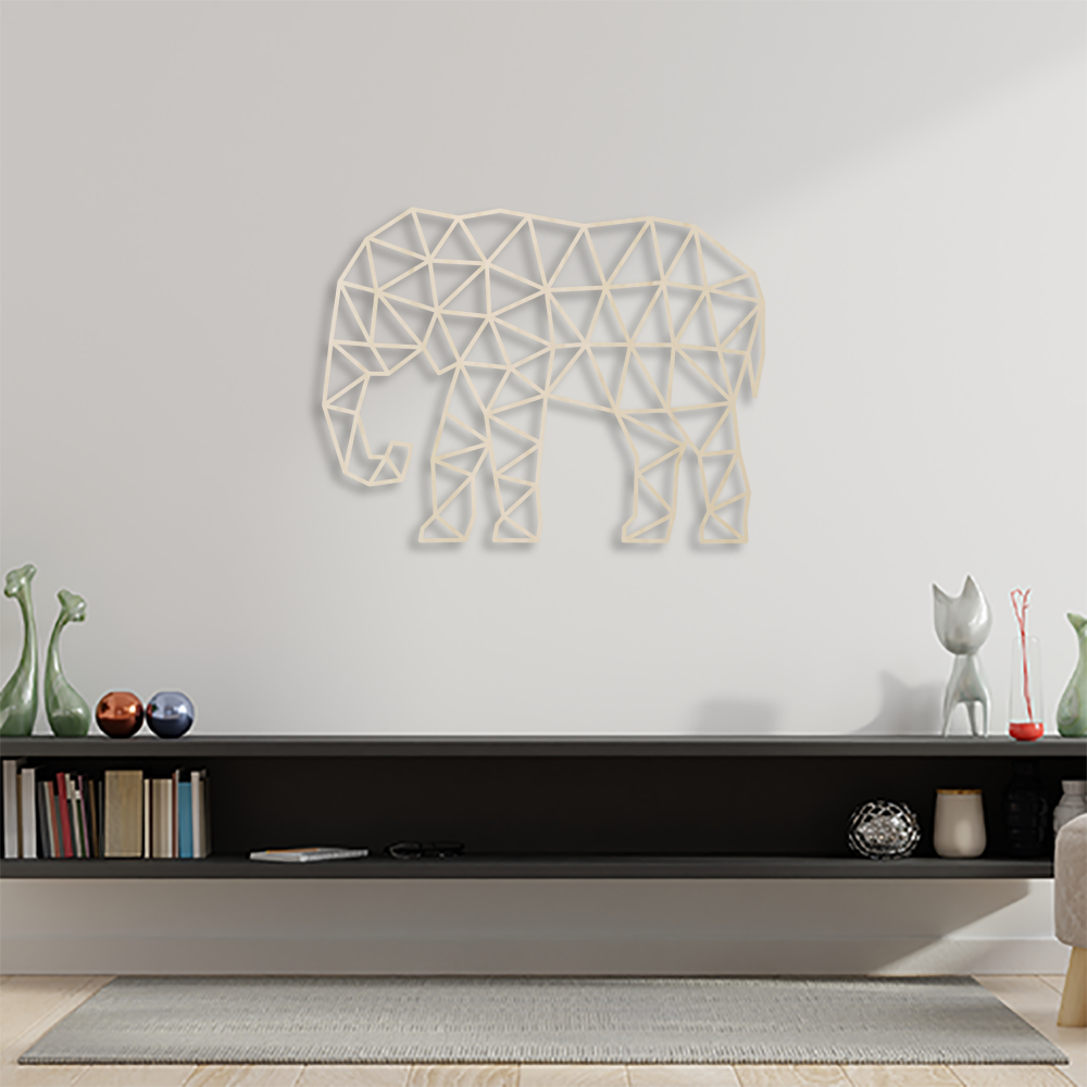 Geometric Elephant Side Wall Decor - Slate & Rose