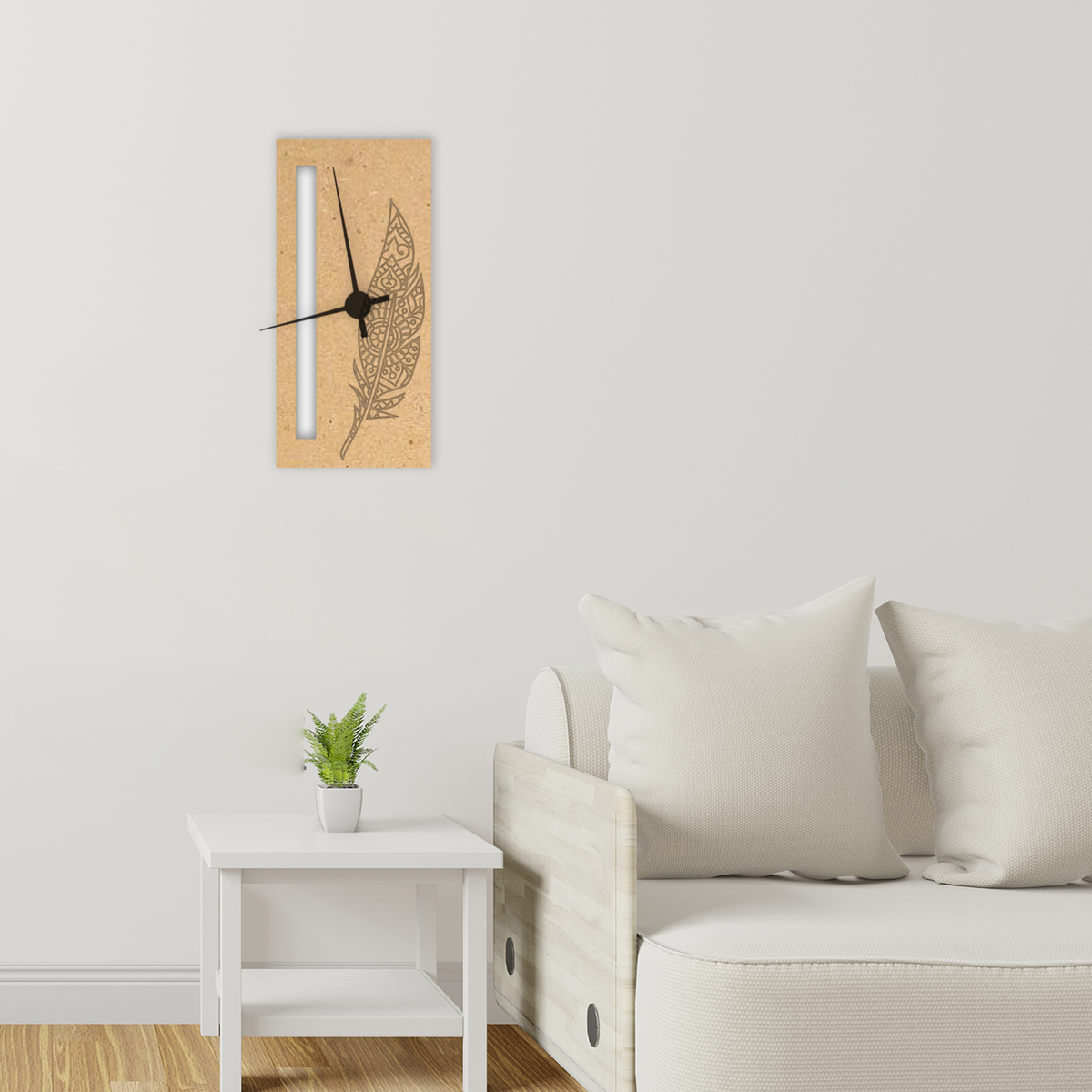 Feather 1 - Wall Clock - Slate & Rose