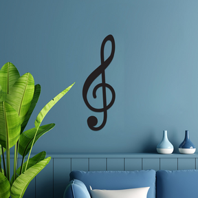 Music Note Wall Art - Treble Clef - Slate & Rose