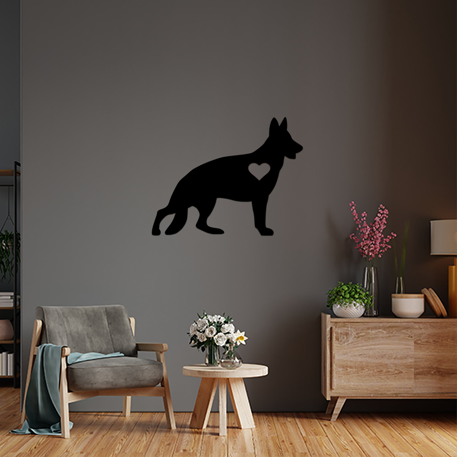 Black german shepherd deals art