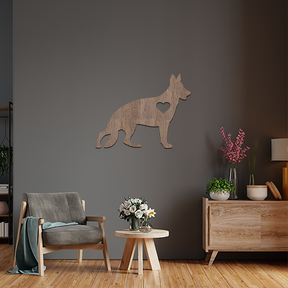 Dog Wall Art - German Shepherd - Slate & Rose