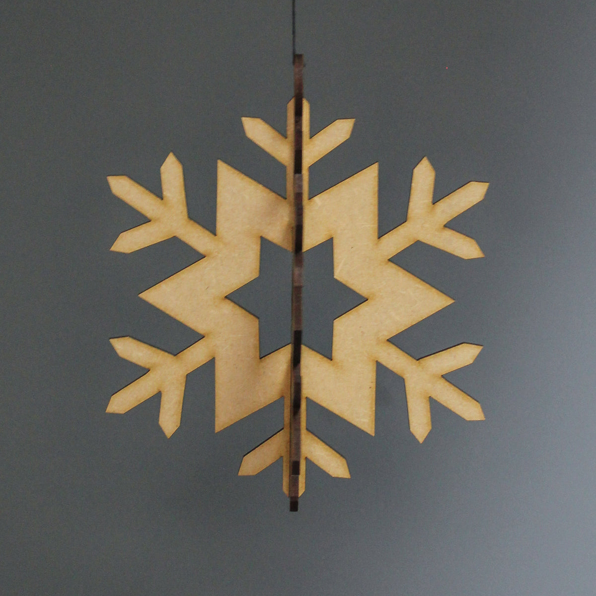 3D Hanging Snowflake - Slate & Rose