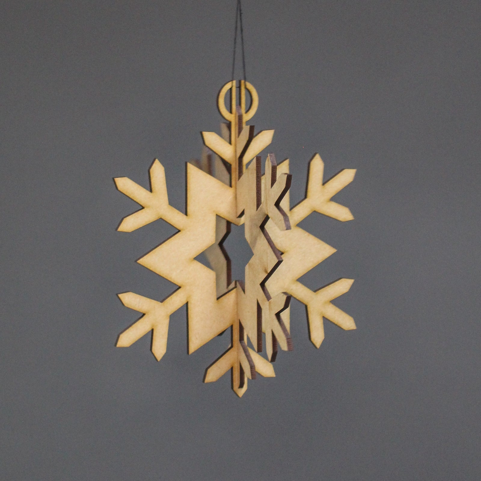 3D Hanging Snowflake - Slate & Rose