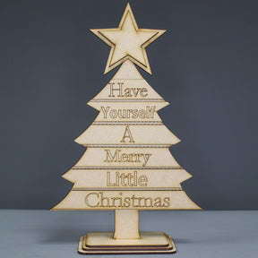 Standing Christmas Tree With Text - Slate & Rose