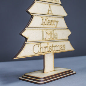 Standing Christmas Tree With Text - Slate & Rose