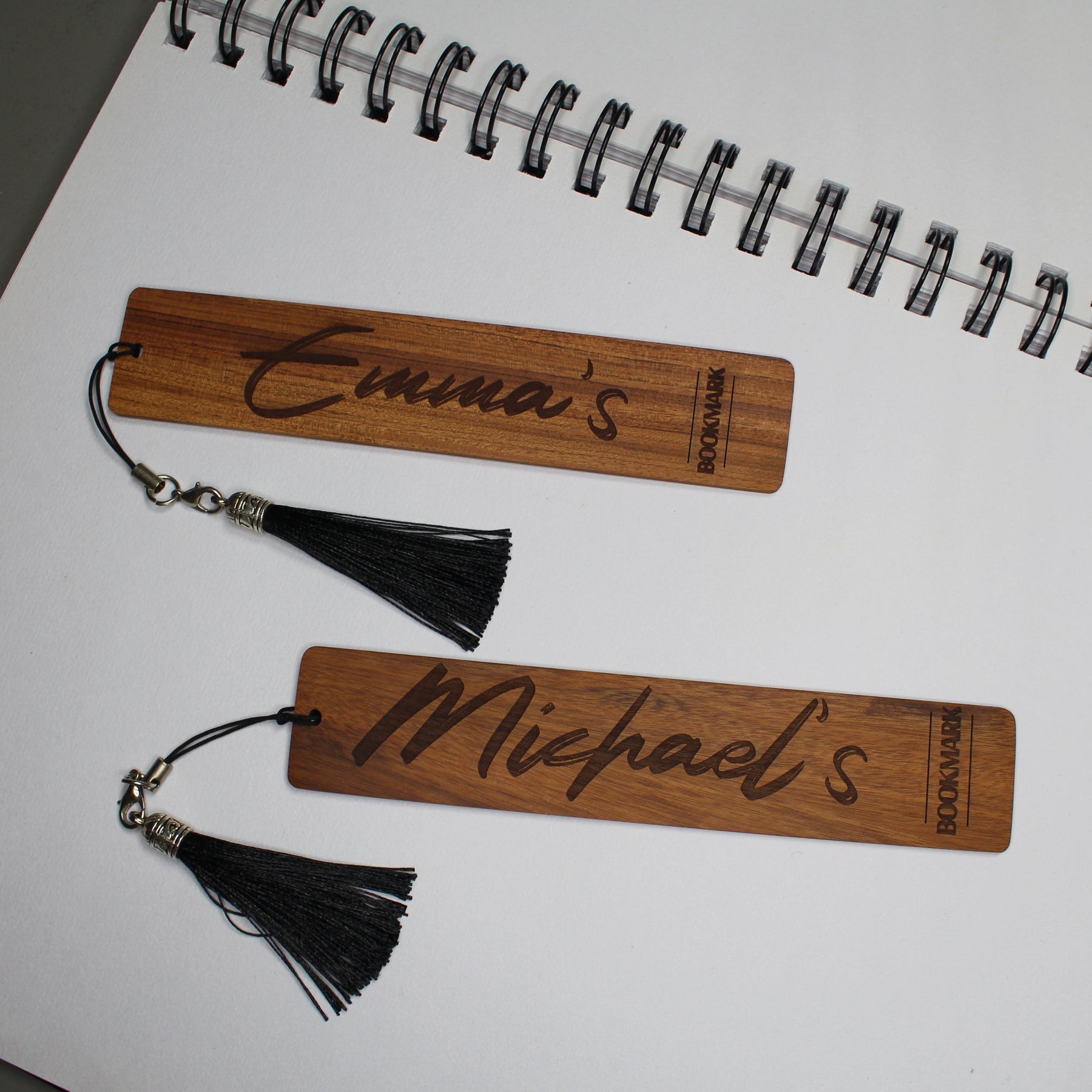 Personalised Engraved Bookmark Rose Wood - Slate & Rose