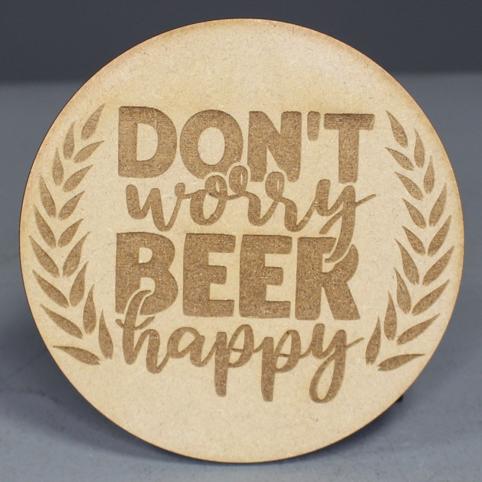 Coaster - Don't Worry Beer Happy 4 Pack - Slate & Rose