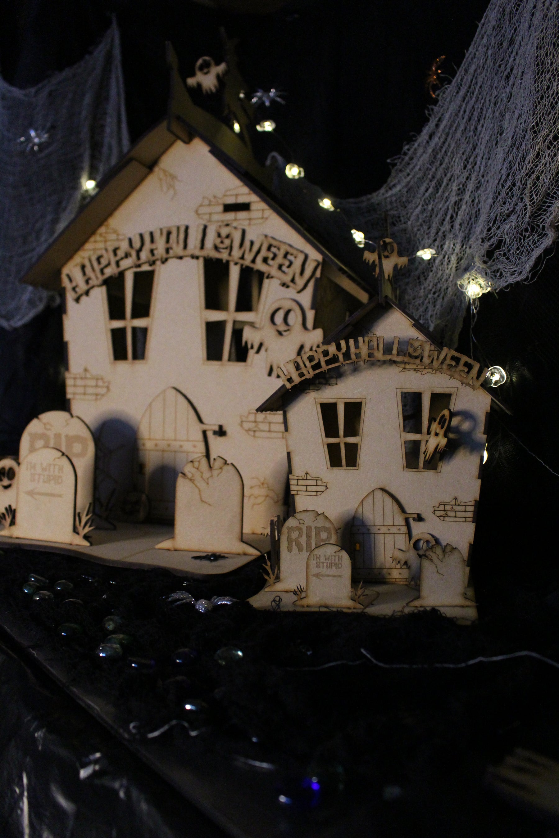 Large Halloween Haunted House Engraved DIY Craft Kit - Slate & Rose