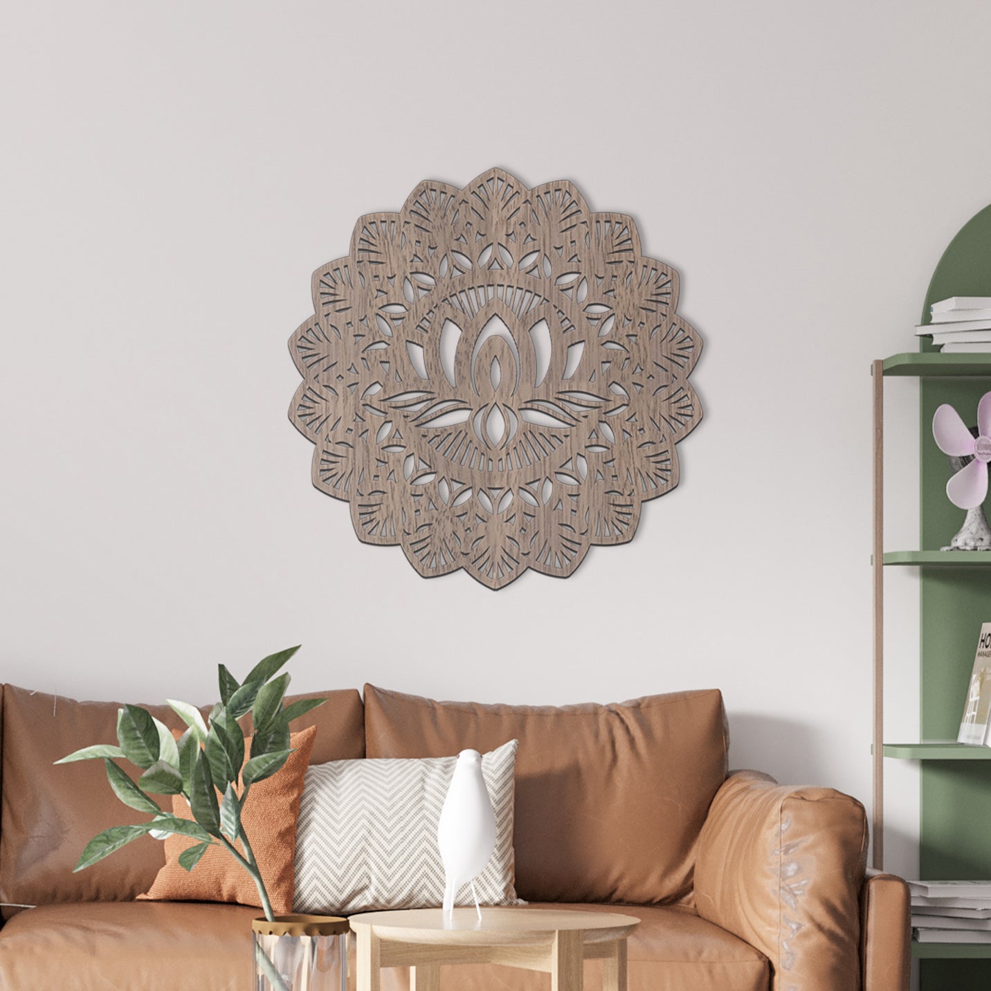 Lotus Mandala Wall Art - Slate & Rose