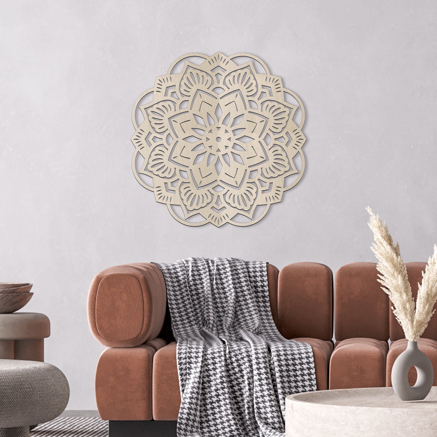 Mandala Wall Art - Slate & Rose