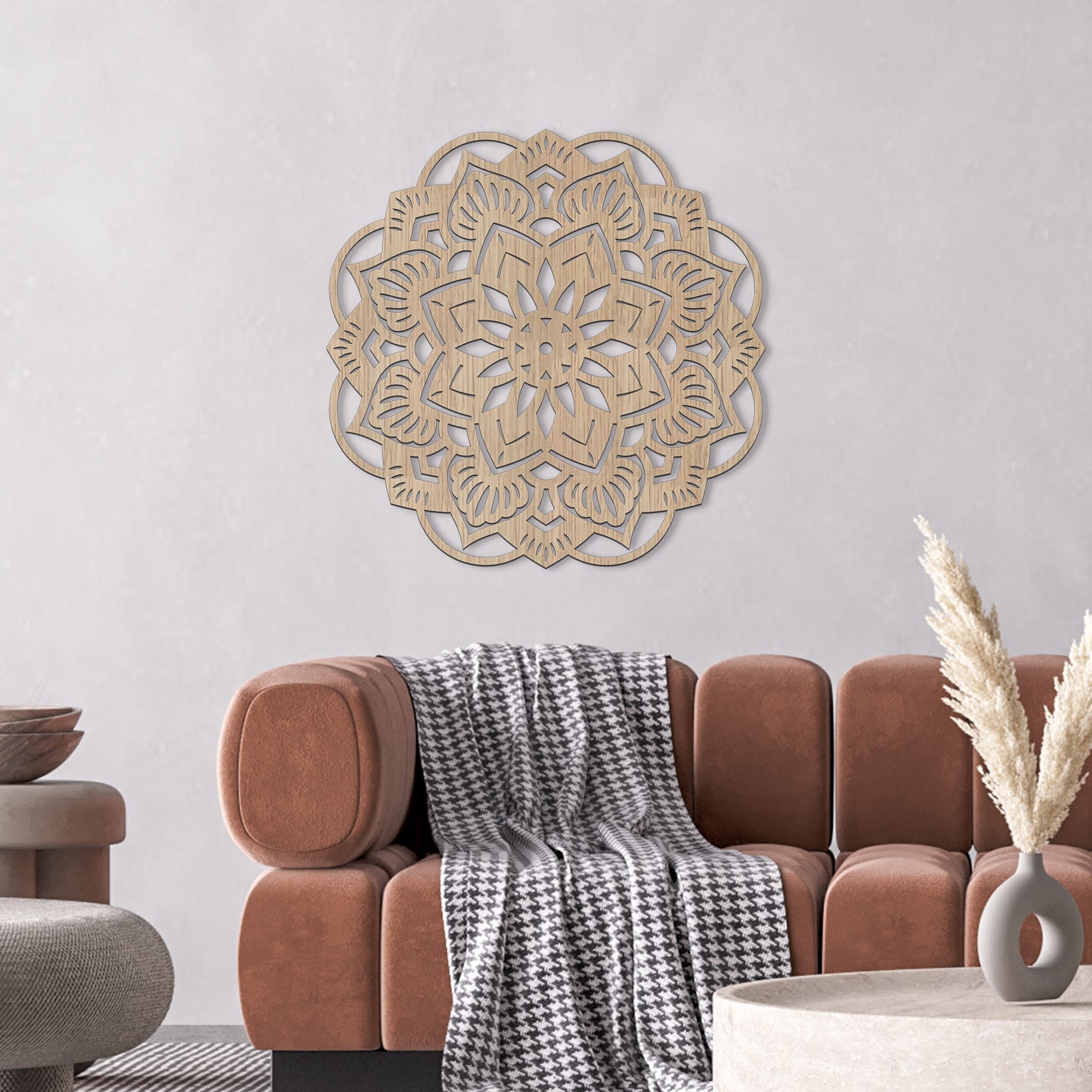 Mandala Wall Art - Slate & Rose