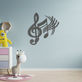 Music Note Wall Art - Treble Clef & Quaver Note - Slate & Rose