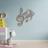 Music Note Wall Art - Treble Clef & Quaver Note - Slate & Rose