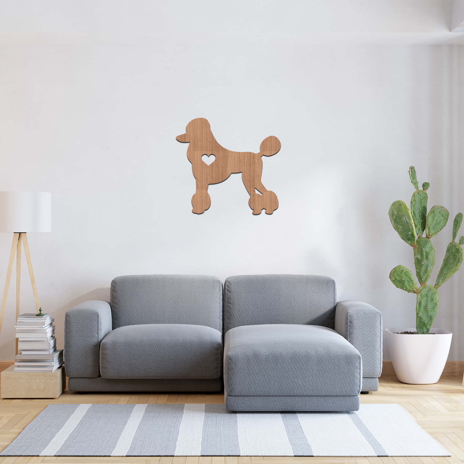 Dog Wall Art - Poodle - Slate & Rose