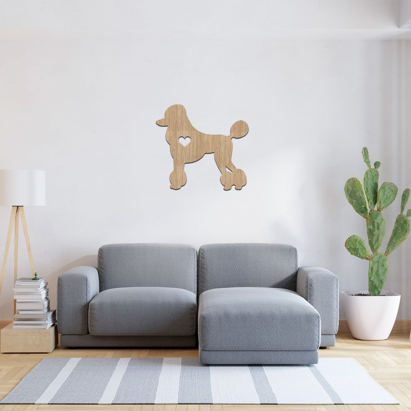 Dog Wall Art - Poodle - Slate & Rose