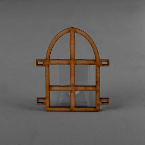 Wooden Engraved Opening Fairy Window - Double Hinge with Heart Windows - Slate & Rose