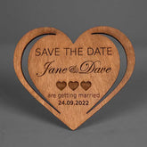 Magnetic Wooden Save the Date Hearts - Slate & Rose