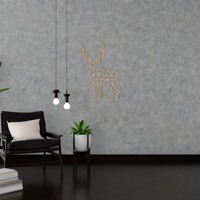 Geometric Stag Side Wall Decor - Slate & Rose