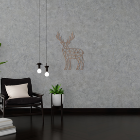 Geometric Stag Side Wall Decor - Slate & Rose