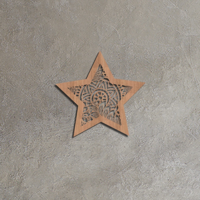 Star With Mandala Wall Art - Slate & Rose